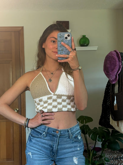 Checkered Halter Top