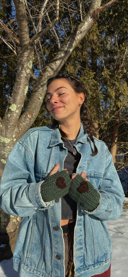 Heart Fingerless Gloves