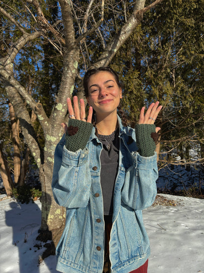 Heart Fingerless Gloves