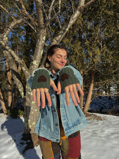 Heart Fingerless Gloves